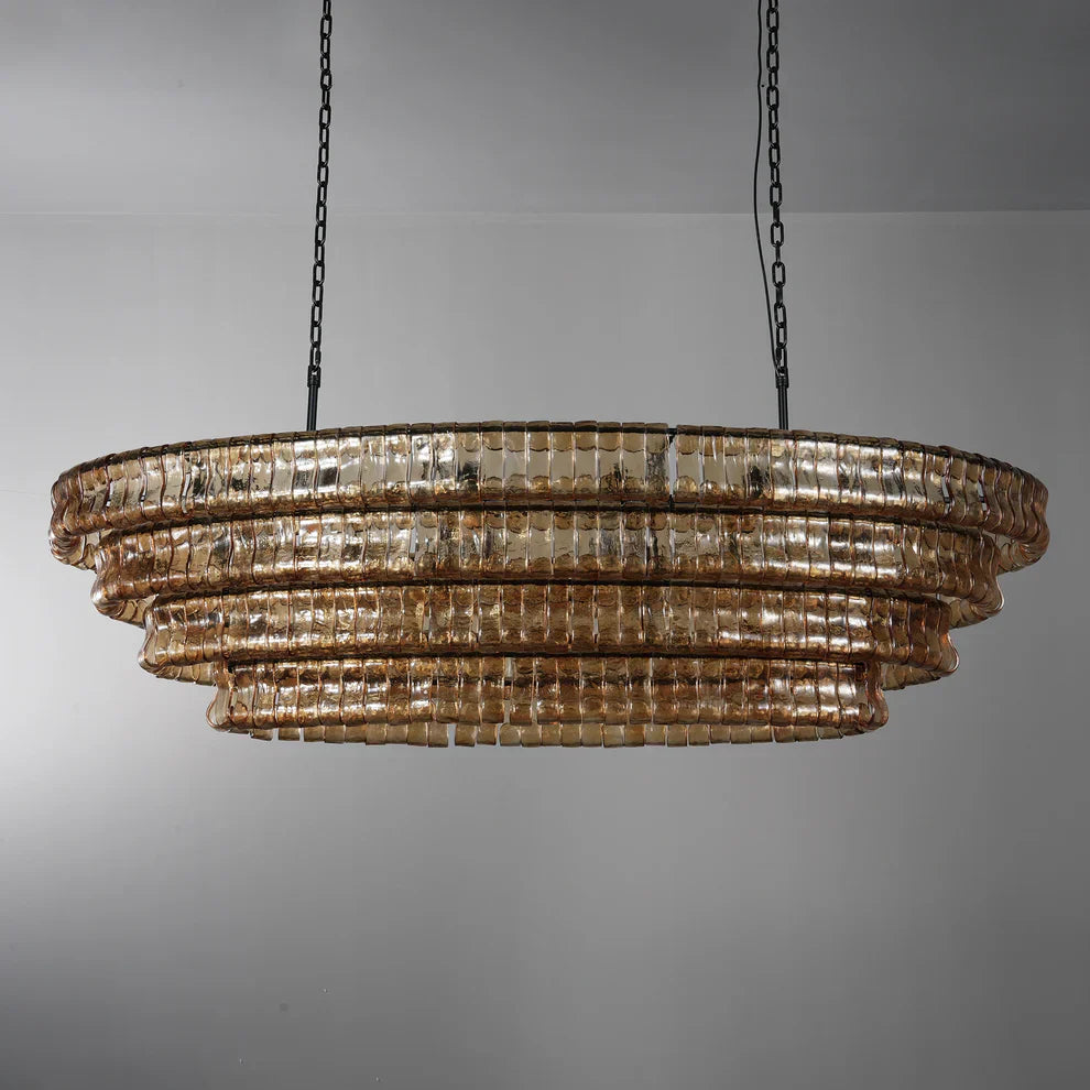 Luxury Amor Ghiaccio Glass Oval Chandelier 54"W/65"W - CasaraHouse