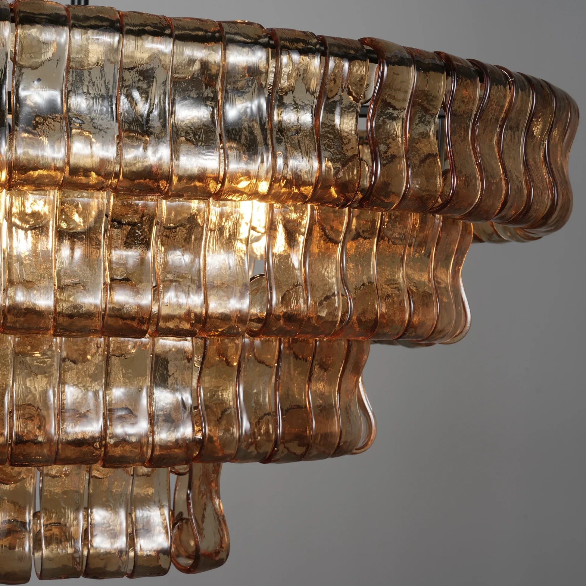 Luxury Amor Ghiaccio Glass Oval Chandelier 54"W/65"W - CasaraHouse
