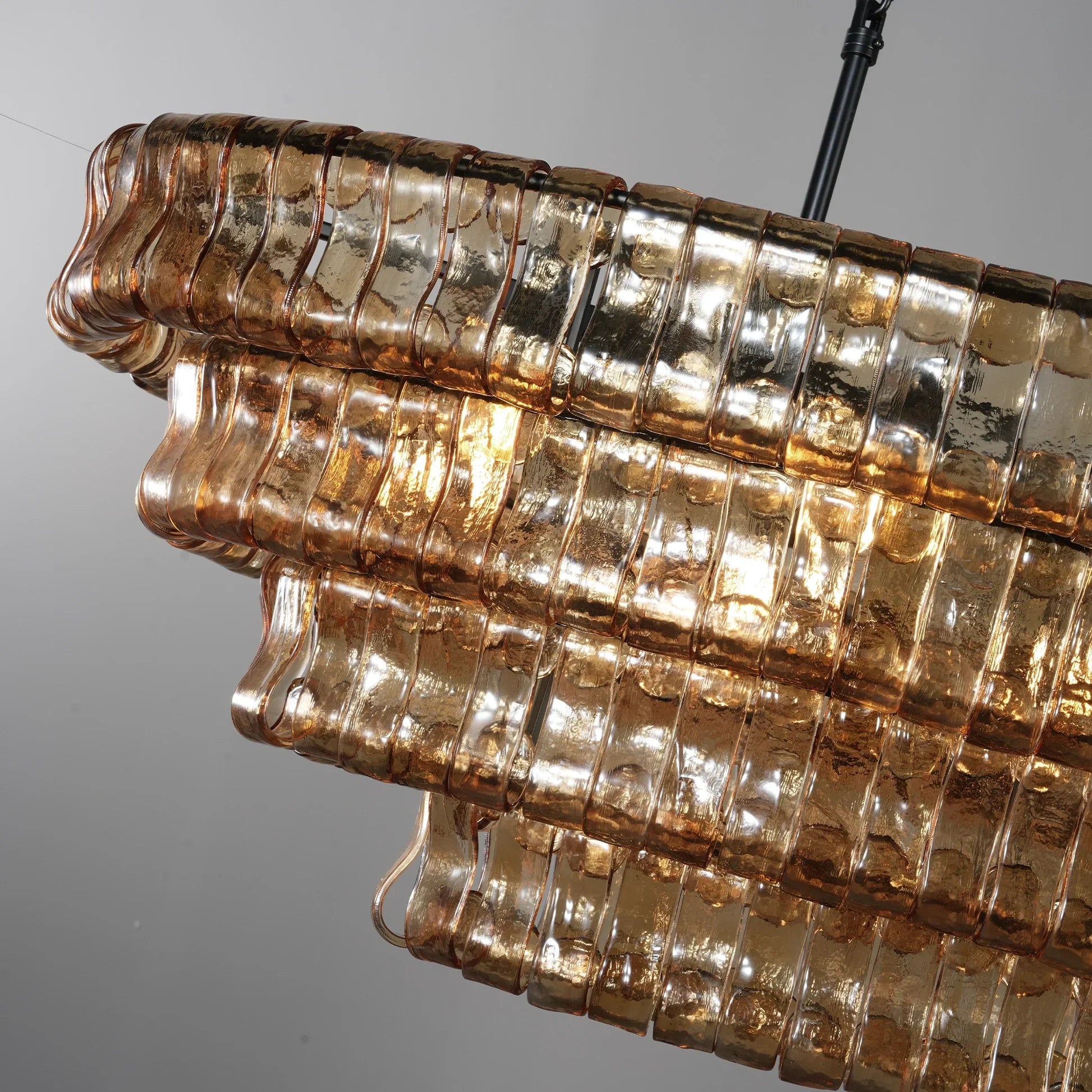 Luxury Amor Ghiaccio Glass Oval Chandelier 54"W/65"W - CasaraHouse
