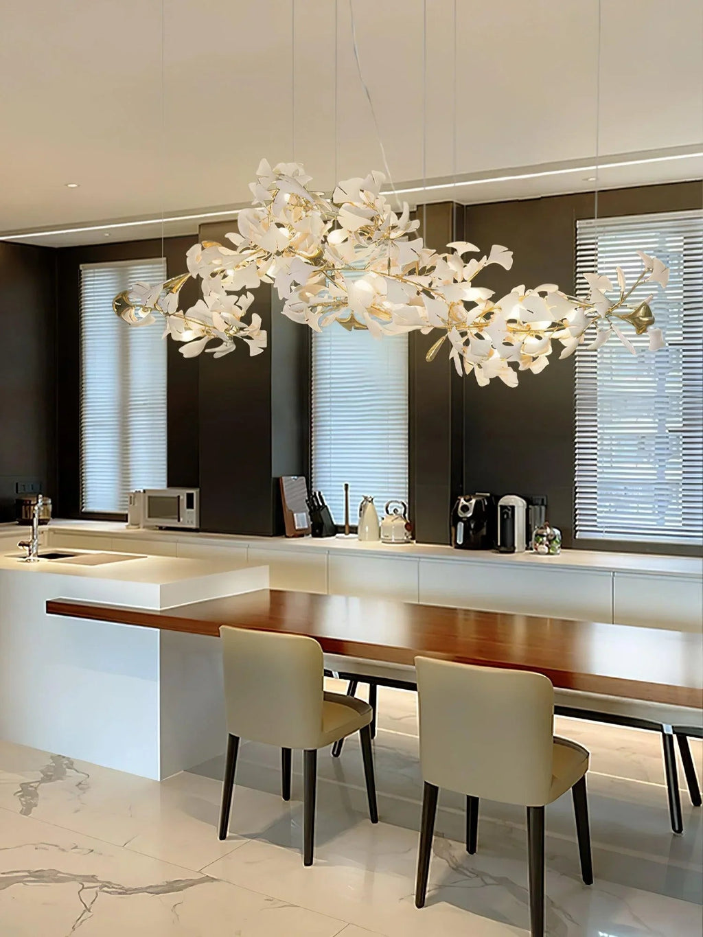 Ceramic Ginkgo B Chandelier