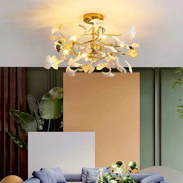 Ceramic Ginkgo Chandelier Style B
