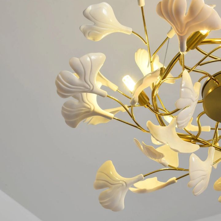 Ceramic Ginkgo Chandelier Style B