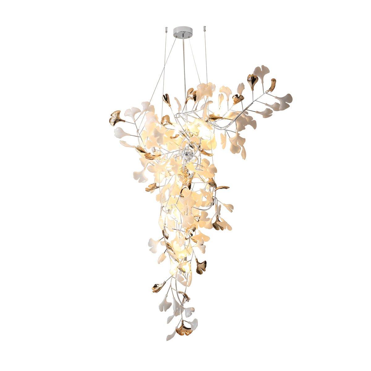 Golden Fan Leaf Artistic Chandelier - CasaraHouse