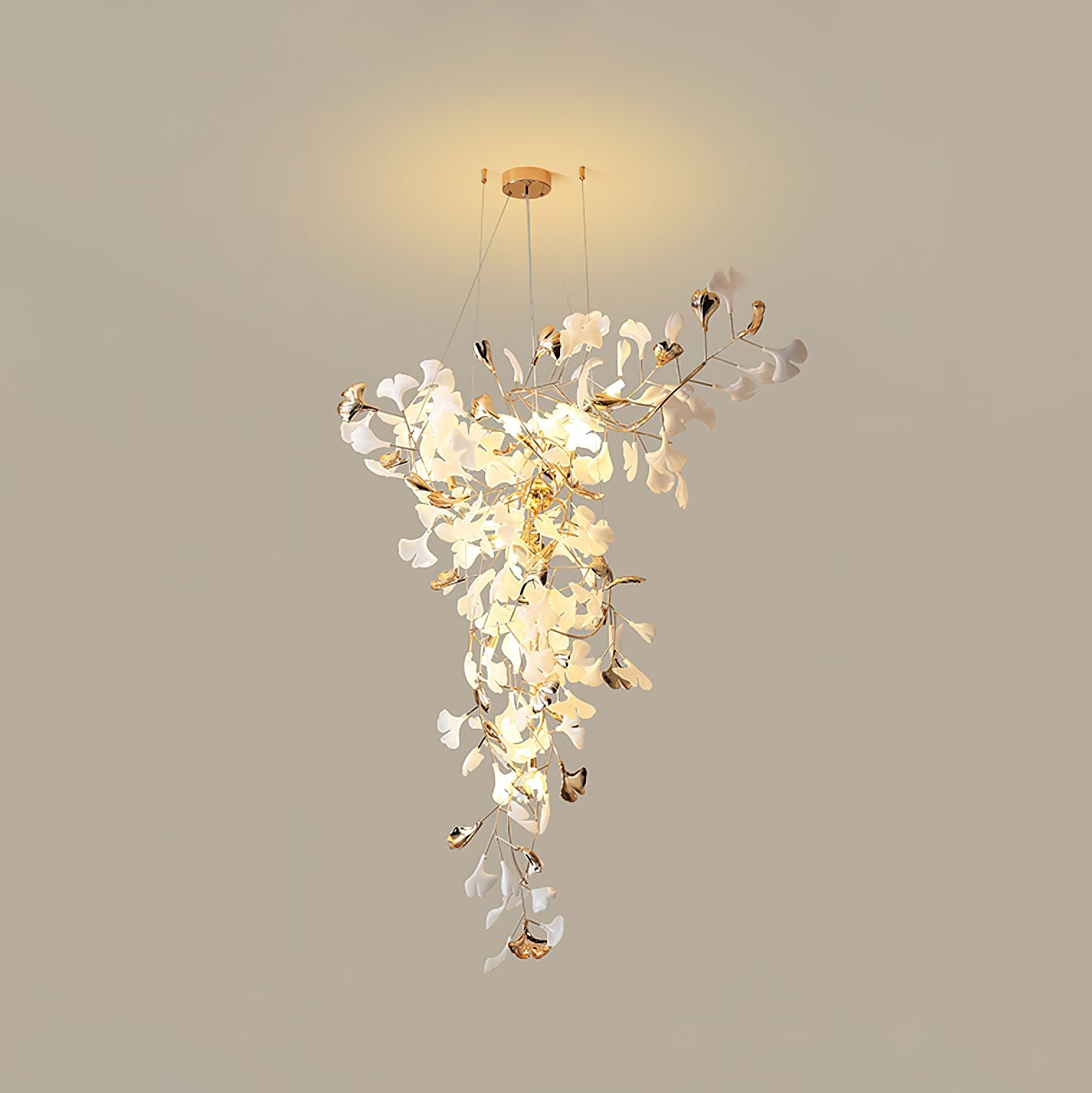 Golden Fan Leaf Artistic Chandelier - CasaraHouse