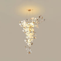 Golden Fan Leaf Artistic Chandelier - CasaraHouse