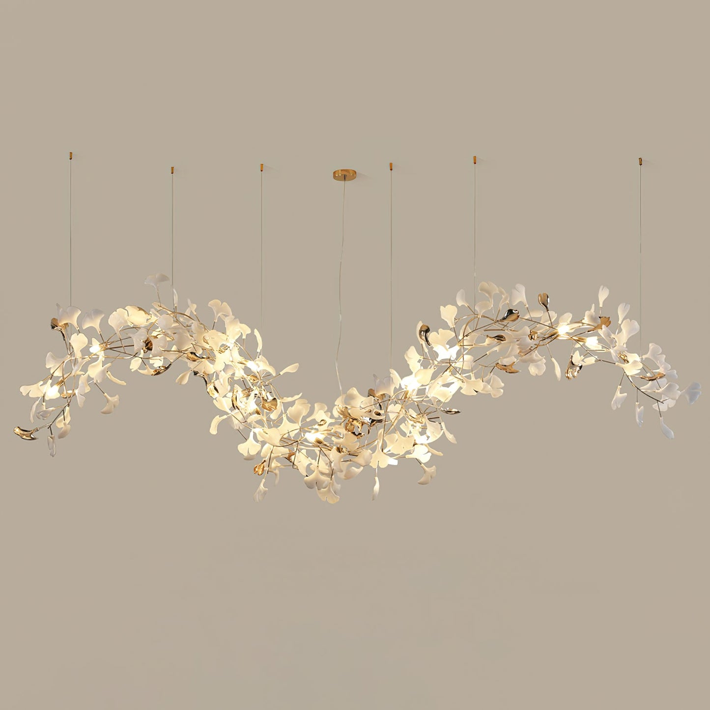Golden Fan Leaf Artistic Chandelier - CasaraHouse