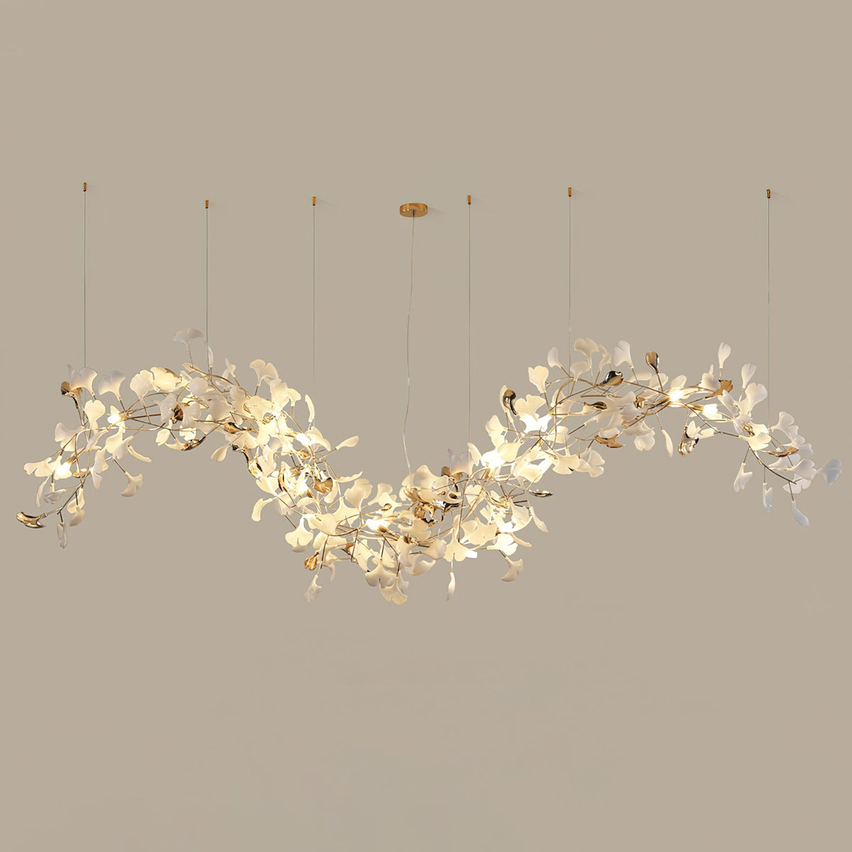 Golden Fan Leaf Artistic Chandelier - CasaraHouse