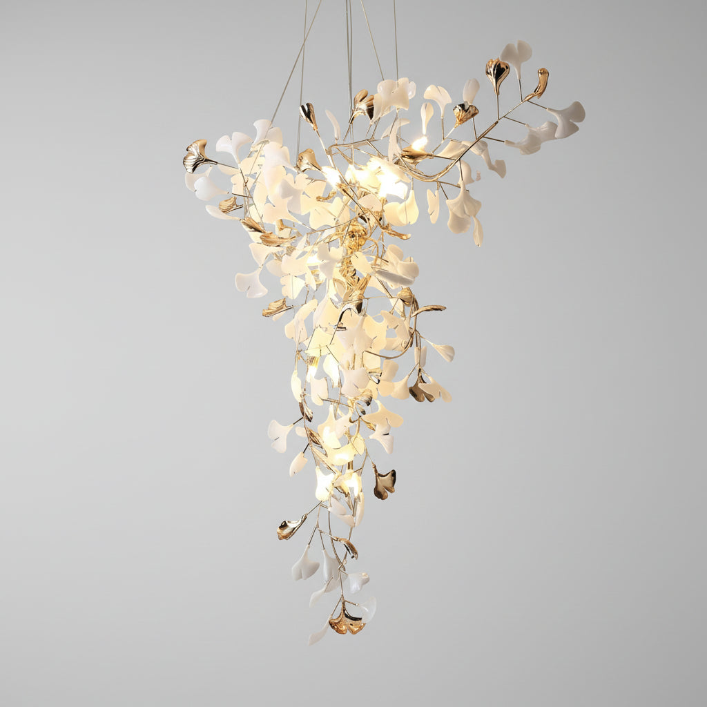 Golden Fan Leaf Artistic Chandelier - CasaraHouse Main image