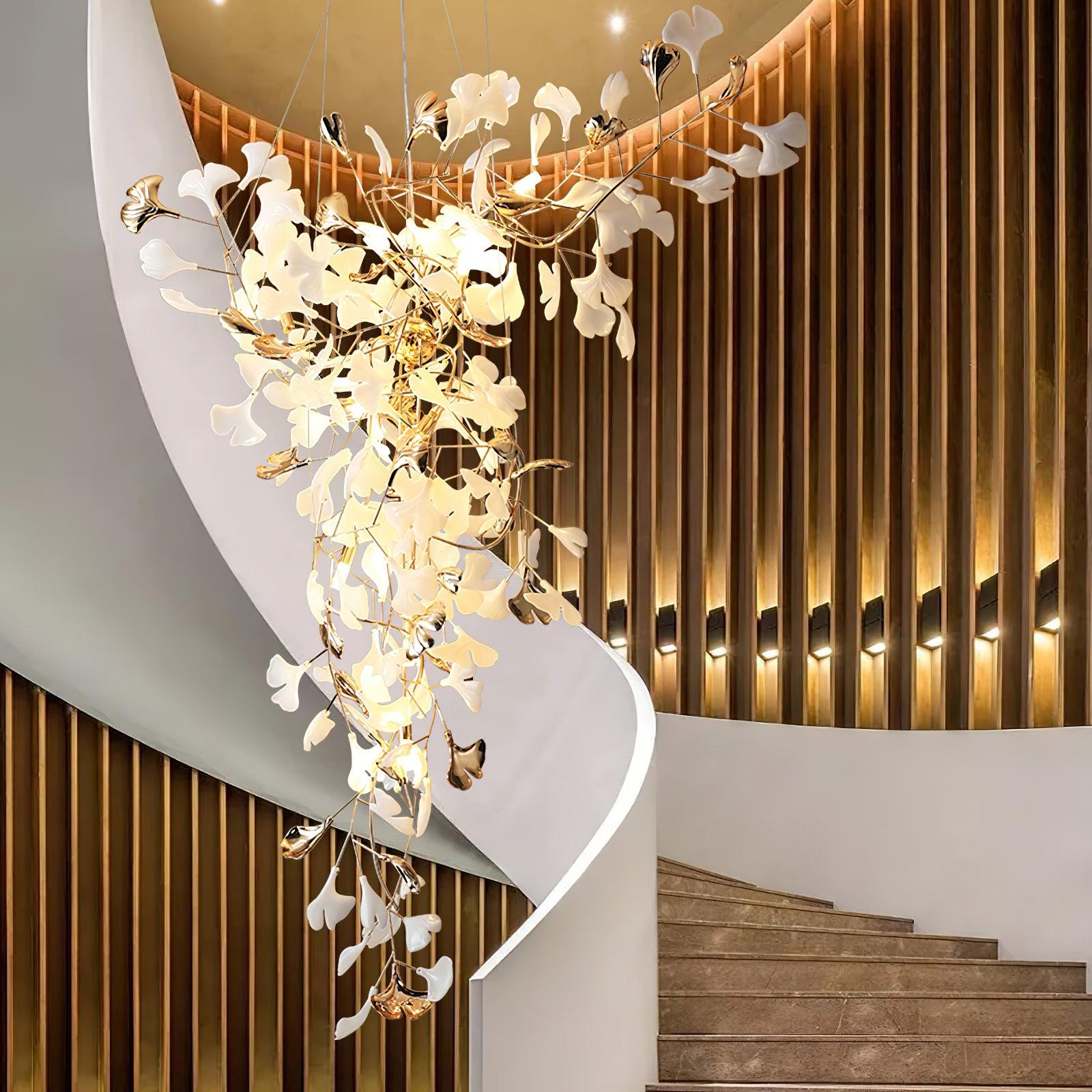Golden Fan Leaf Artistic Chandelier - CasaraHouse
