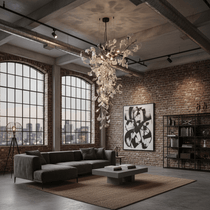 Golden Fan Leaf Artistic Chandelier - CasaraHouse