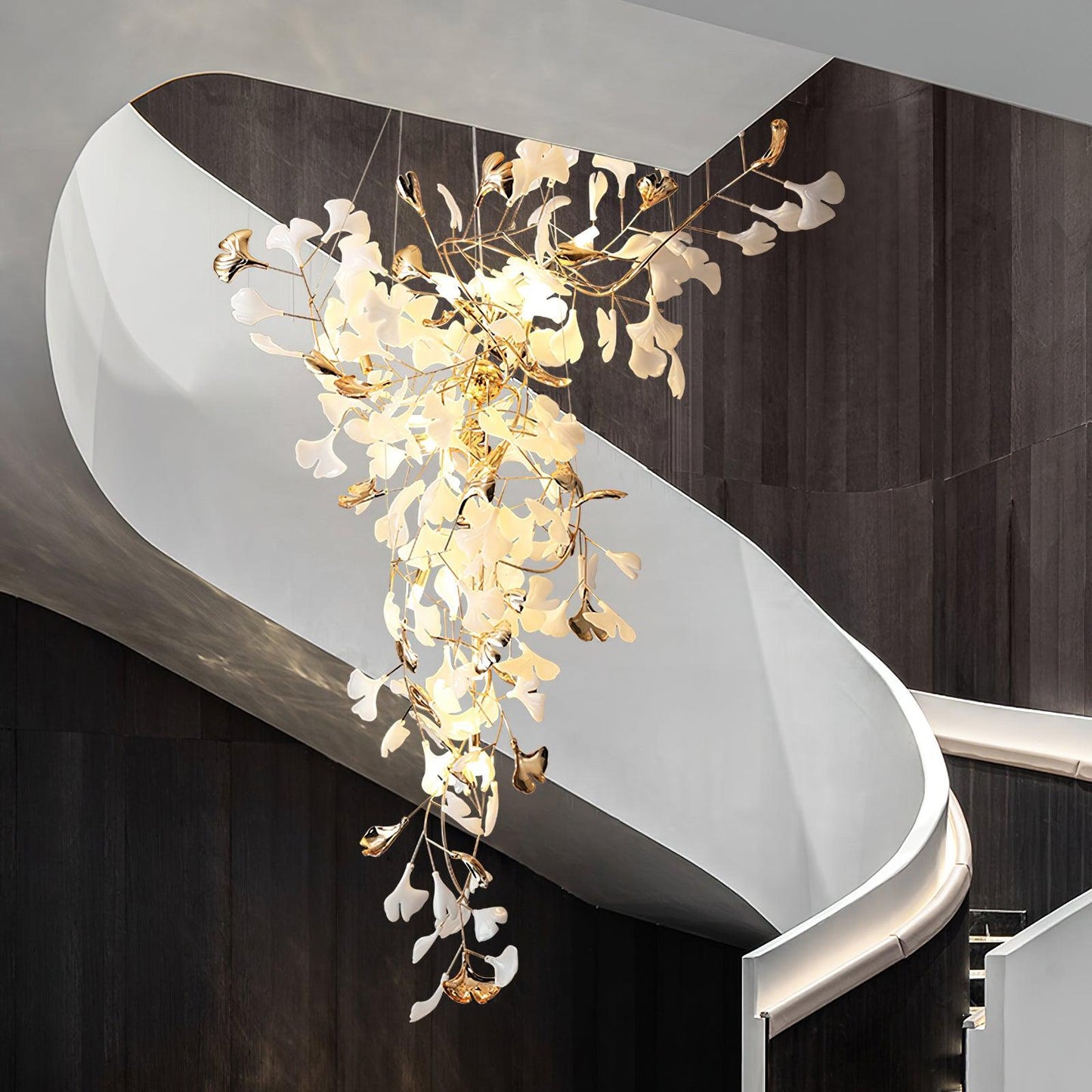 Golden Fan Leaf Artistic Chandelier - CasaraHouse