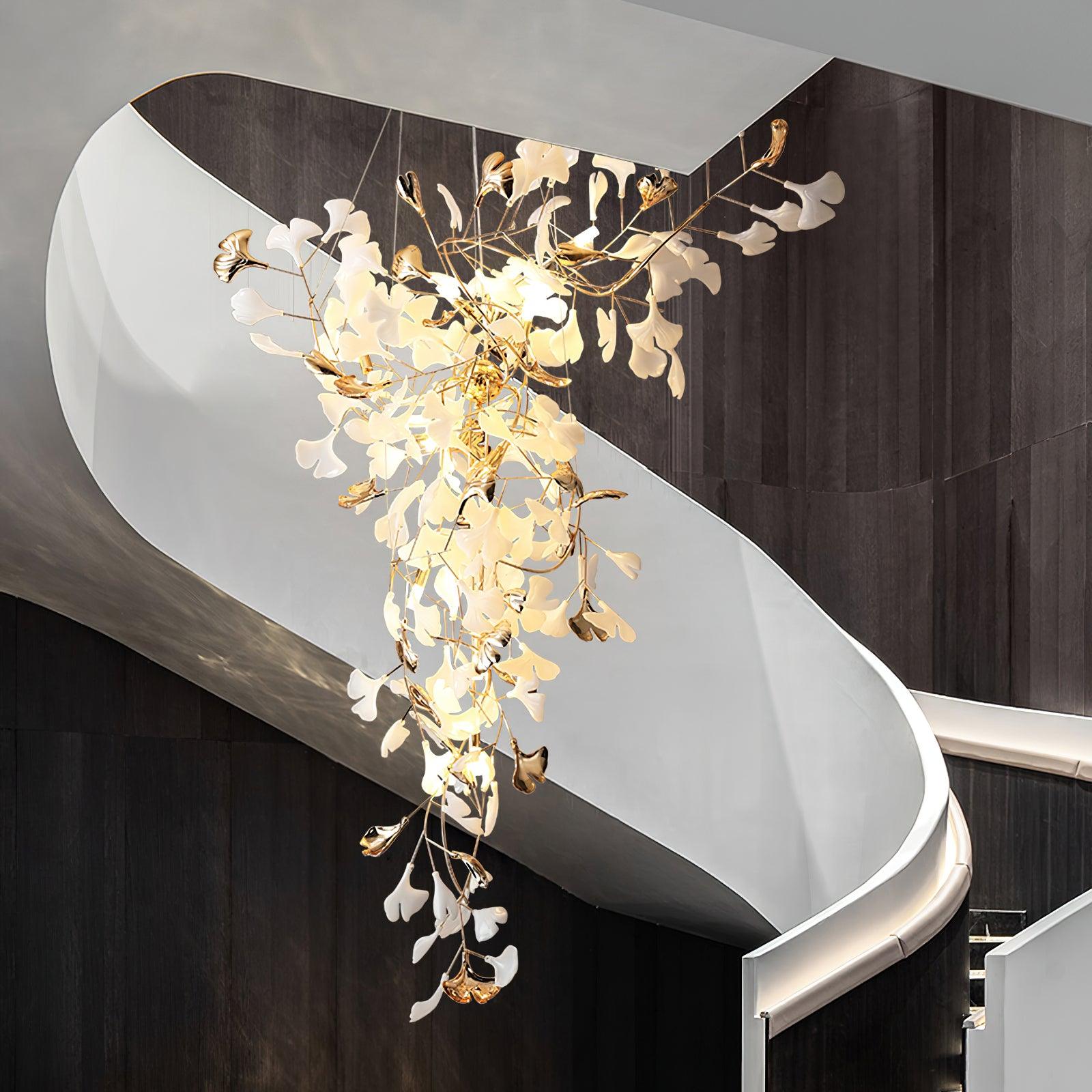 Golden Fan Leaf Artistic Chandelier - CasaraHouse