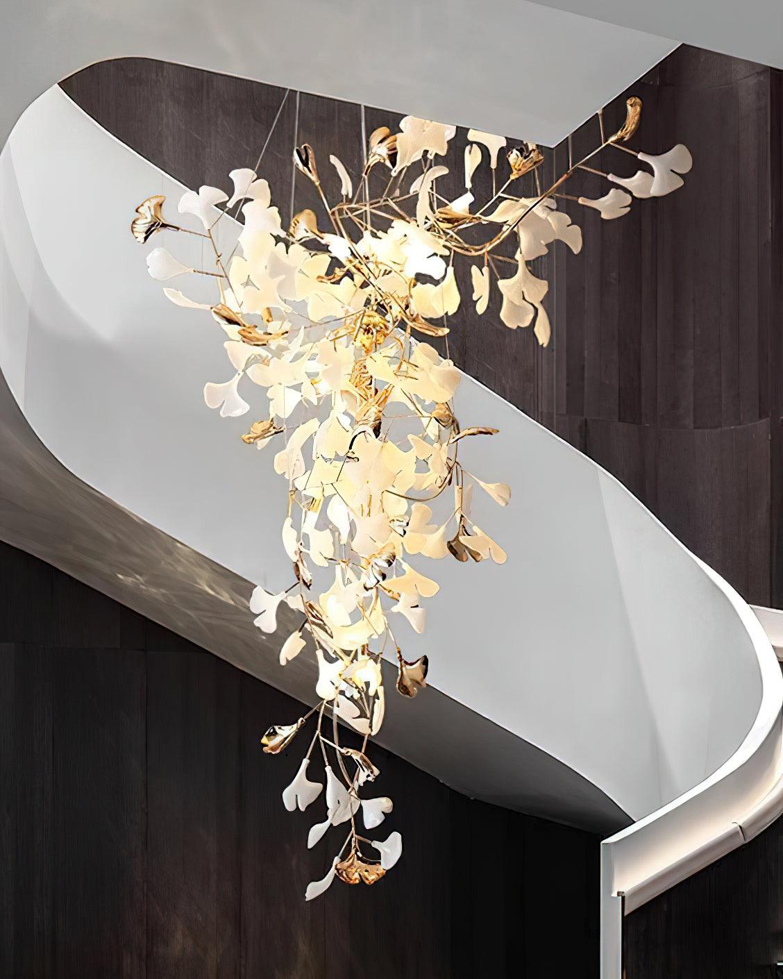 Golden Fan Leaf Artistic Chandelier - CasaraHouse