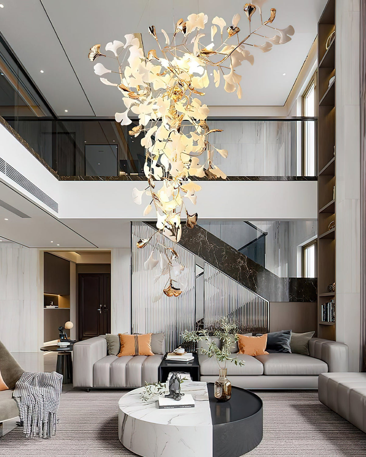 Golden Fan Leaf Artistic Chandelier - CasaraHouse