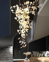 Golden Fan Leaf Artistic Chandelier - CasaraHouse