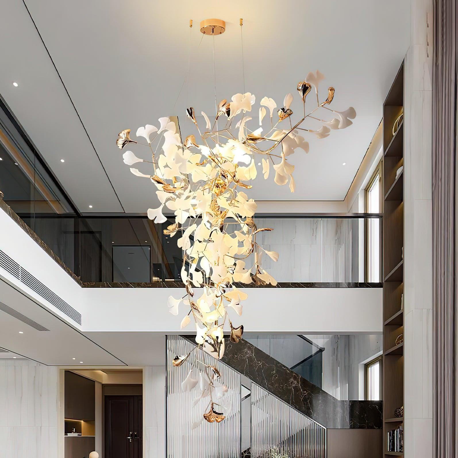 Golden Fan Leaf Artistic Chandelier - CasaraHouse
