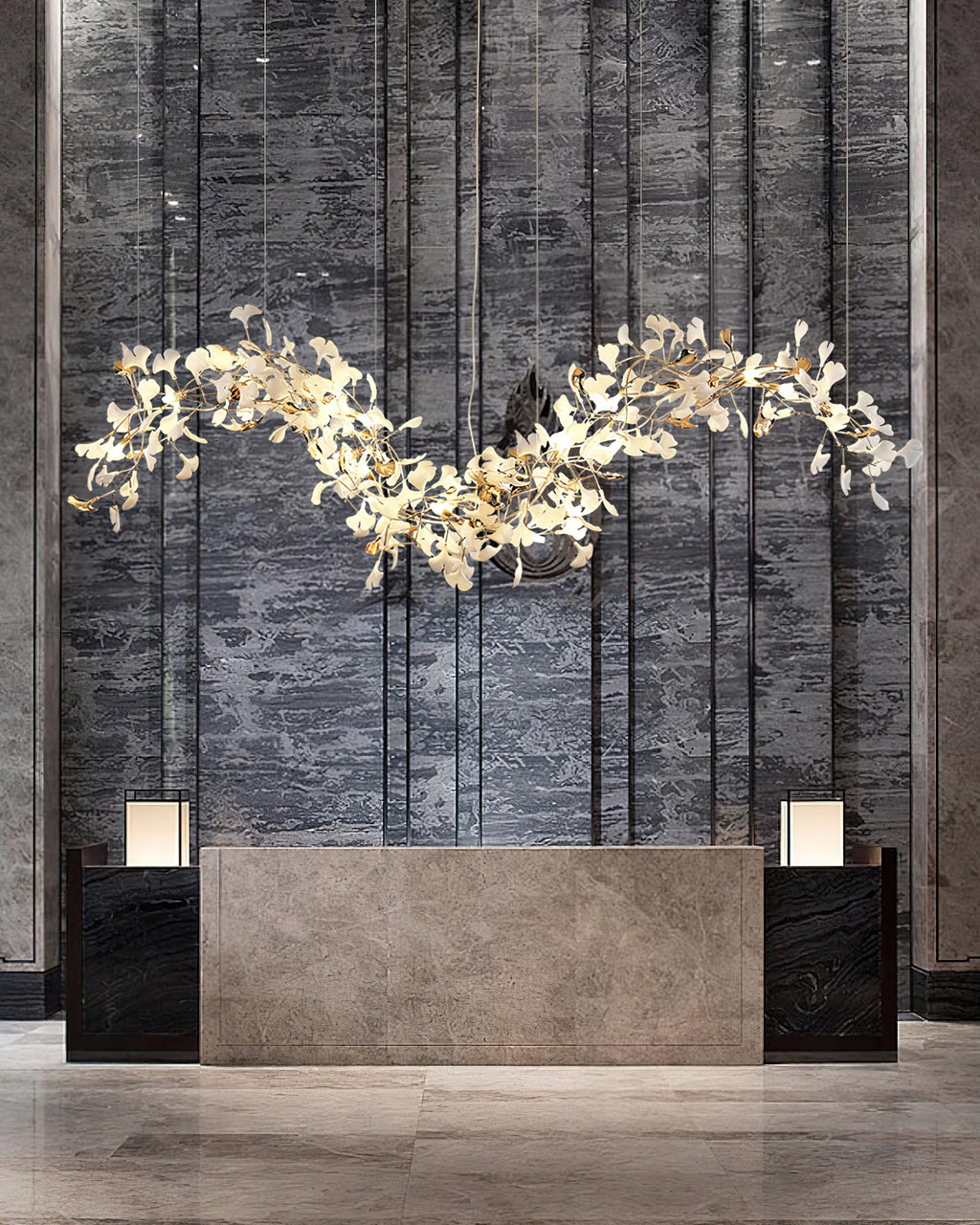 Golden Fan Leaf Artistic Chandelier - CasaraHouse