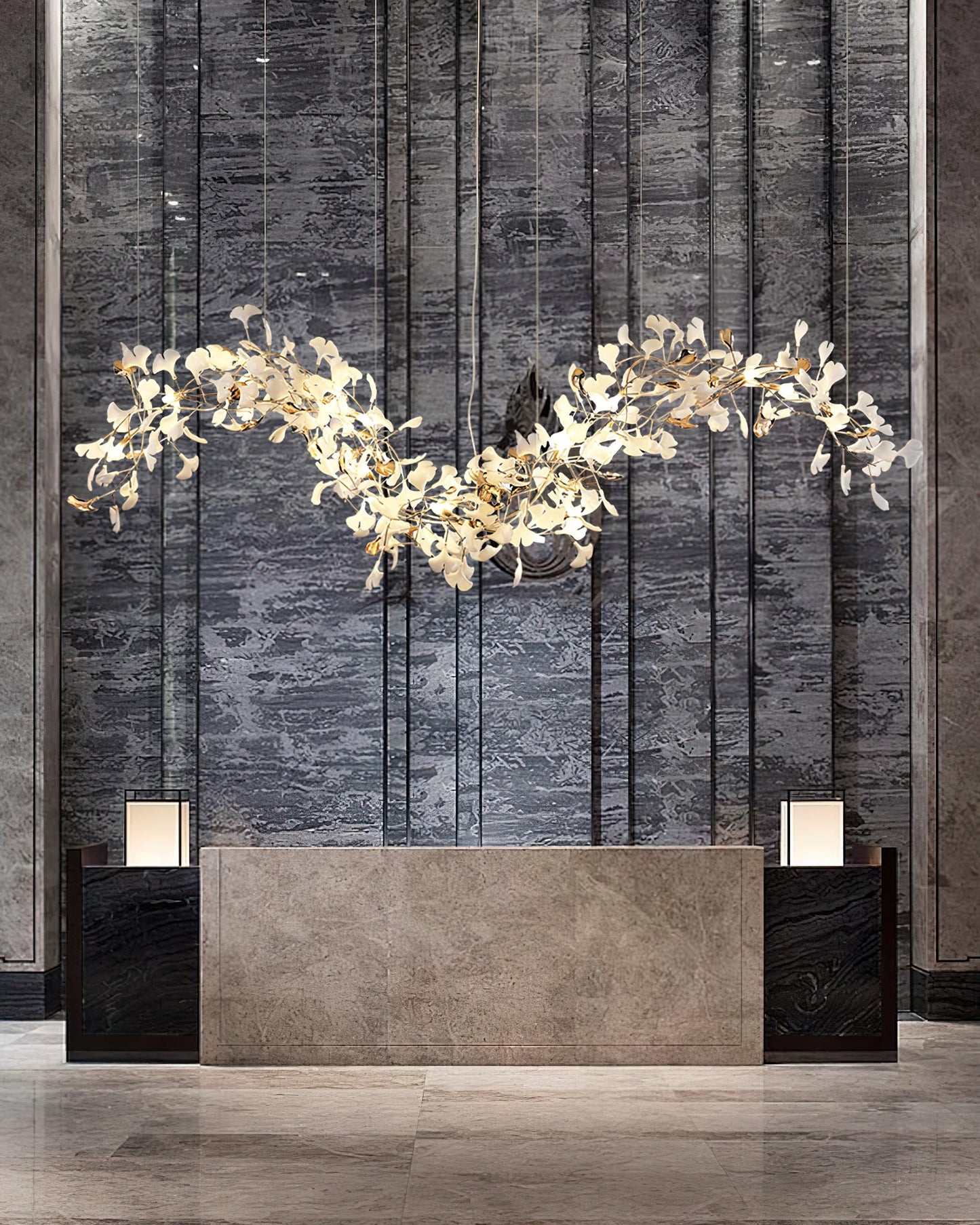 Golden Fan Leaf Artistic Chandelier - CasaraHouse