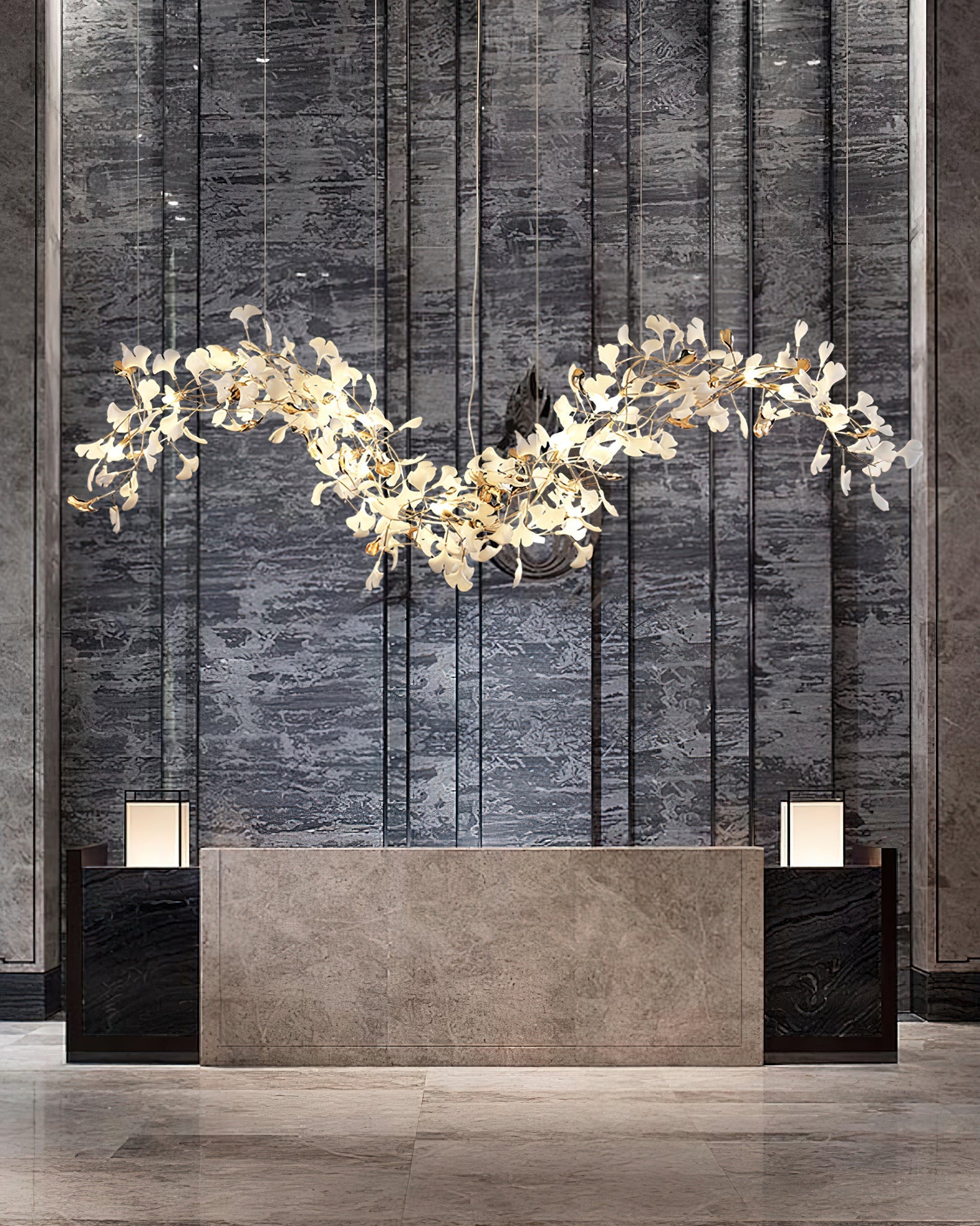 Golden Fan Leaf Artistic Chandelier - CasaraHouse