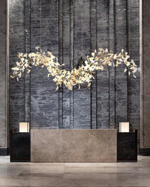 Golden Fan Leaf Artistic Chandelier - CasaraHouse