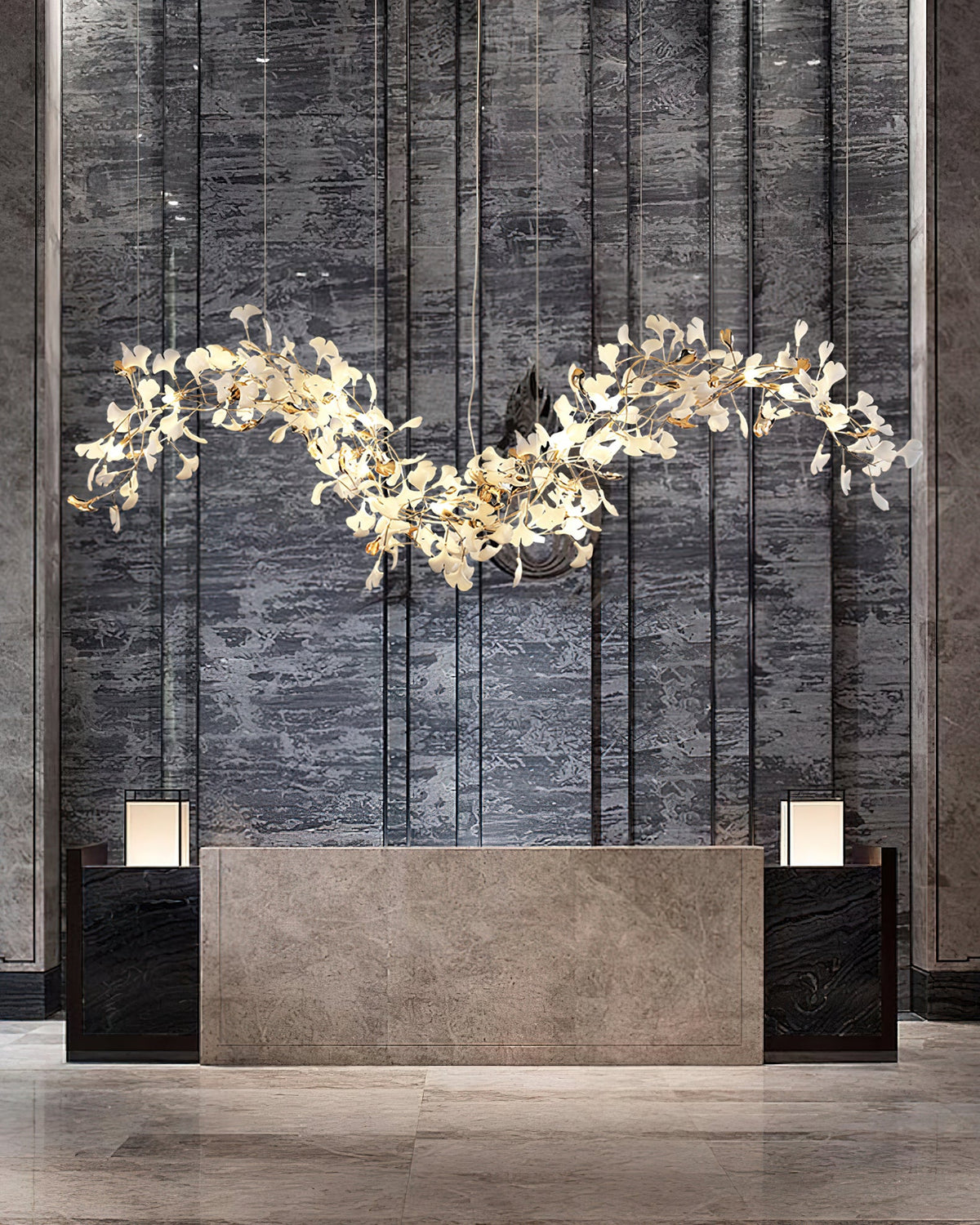 Golden Fan Leaf Artistic Chandelier - CasaraHouse
