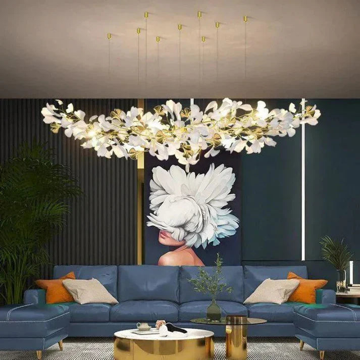 Ginkgo Ceramic A Branch Chandelier