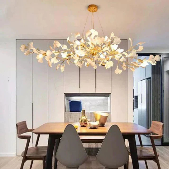 Ceramic Ginkgo C Branch Chandelier Main image