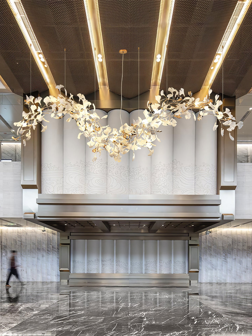 Golden Fan Leaf Artistic Chandelier - CasaraHouse