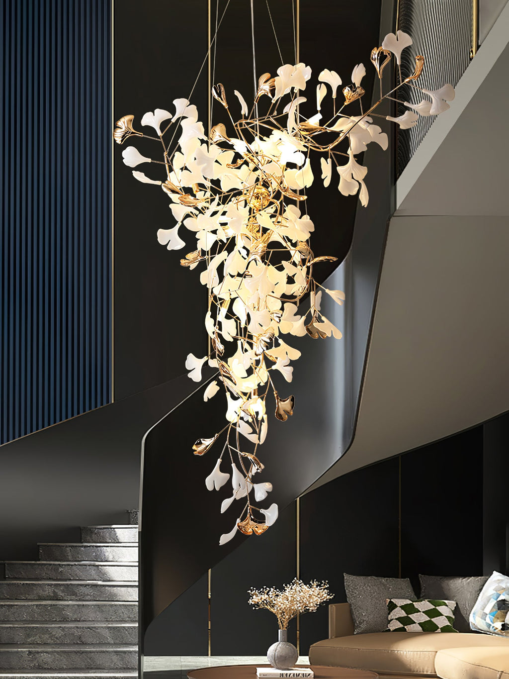 Golden Fan Leaf Artistic Chandelier - CasaraHouse