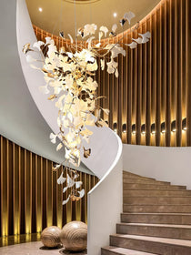Golden Fan Leaf Artistic Chandelier - CasaraHouse