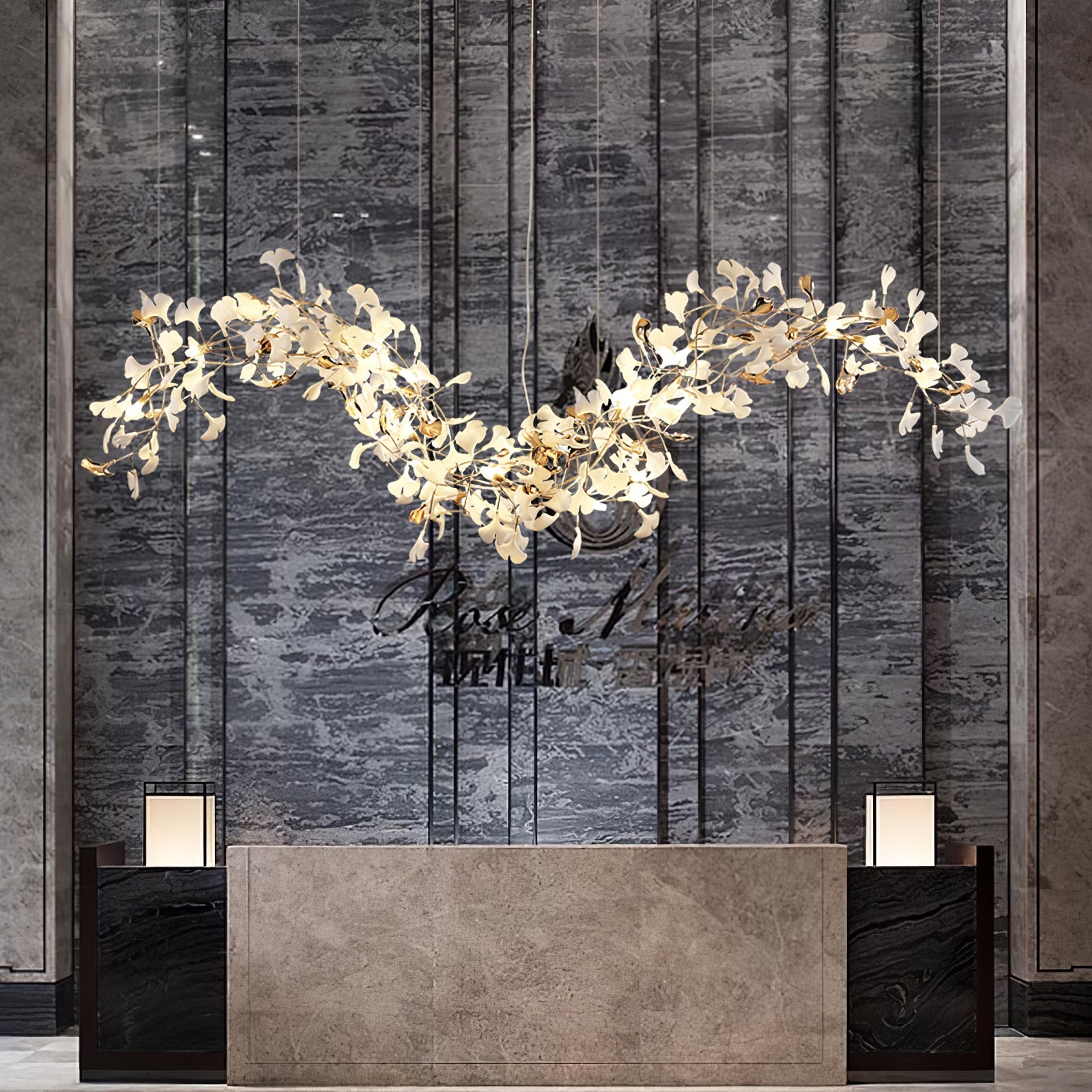 Golden Fan Leaf Artistic Chandelier - CasaraHouse