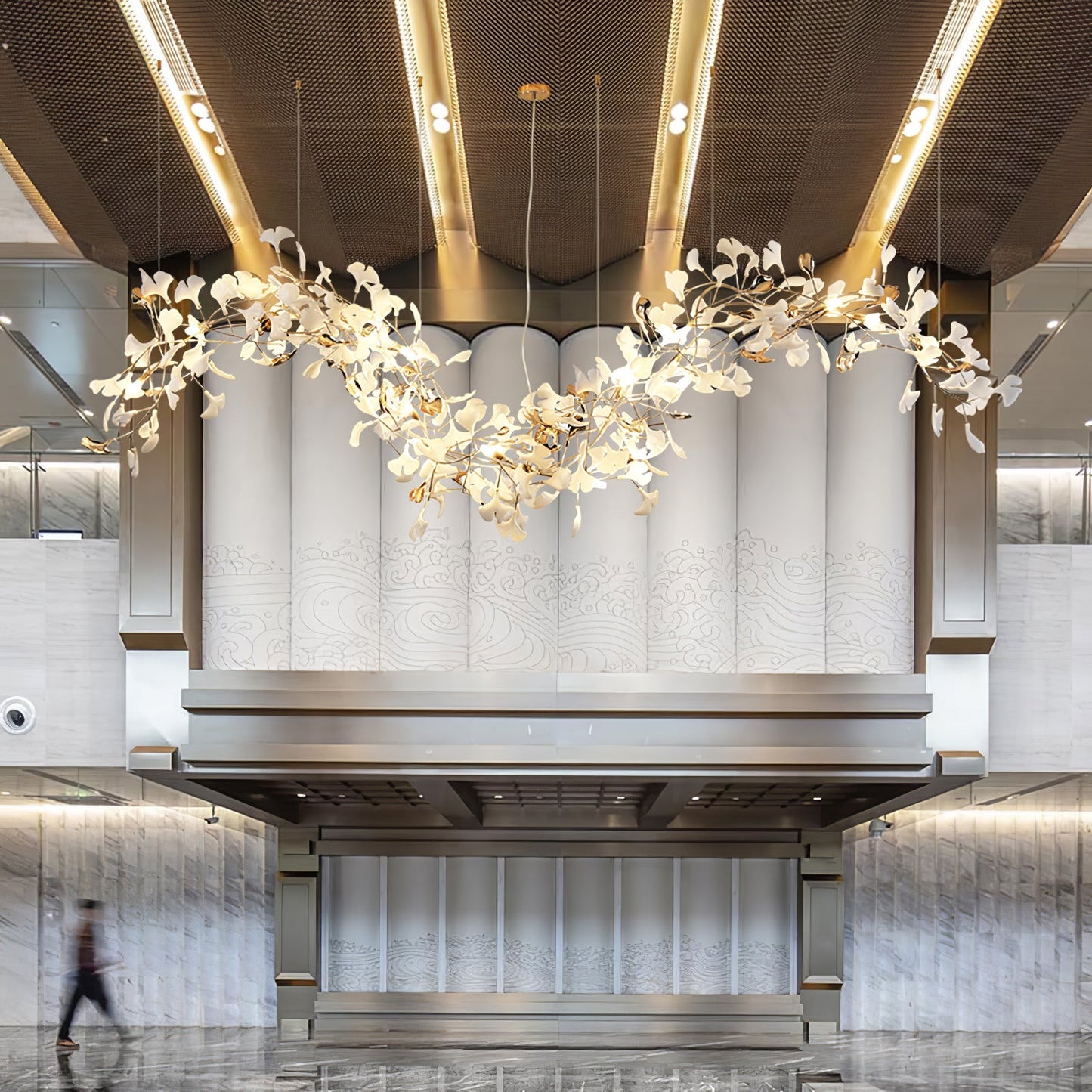 Golden Fan Leaf Artistic Chandelier - CasaraHouse