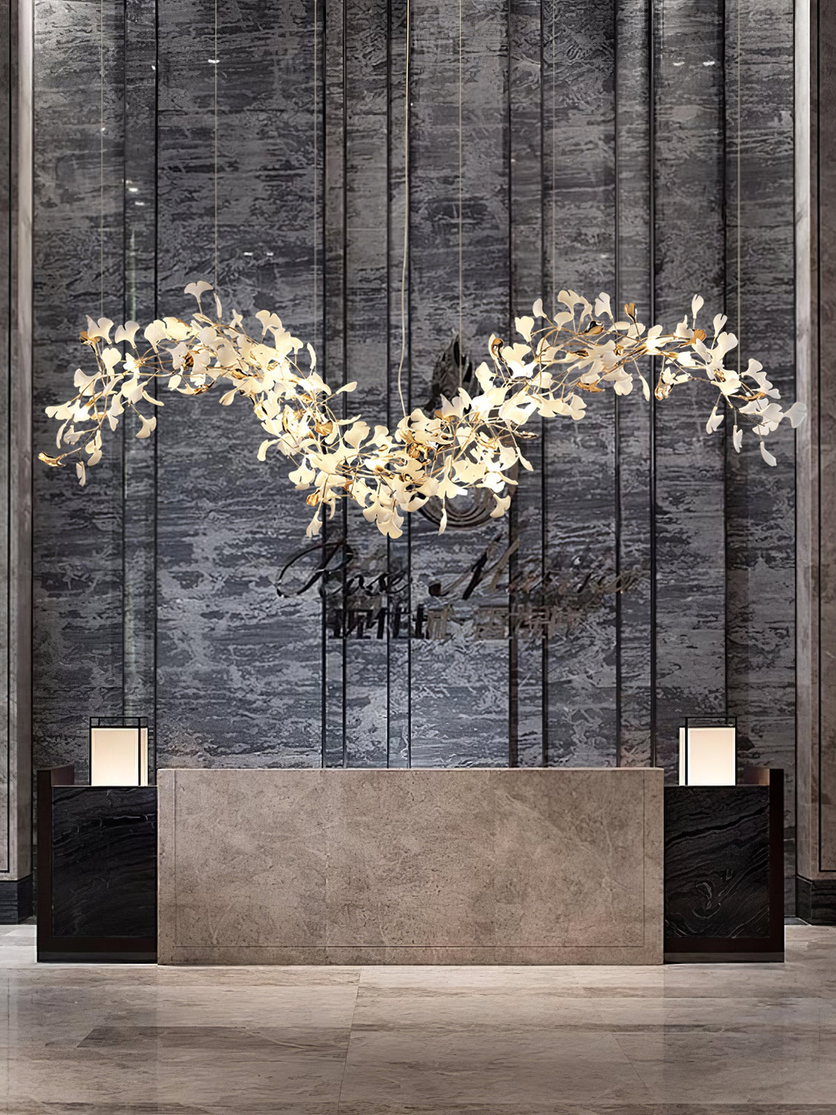 Golden Fan Leaf Artistic Chandelier - CasaraHouse