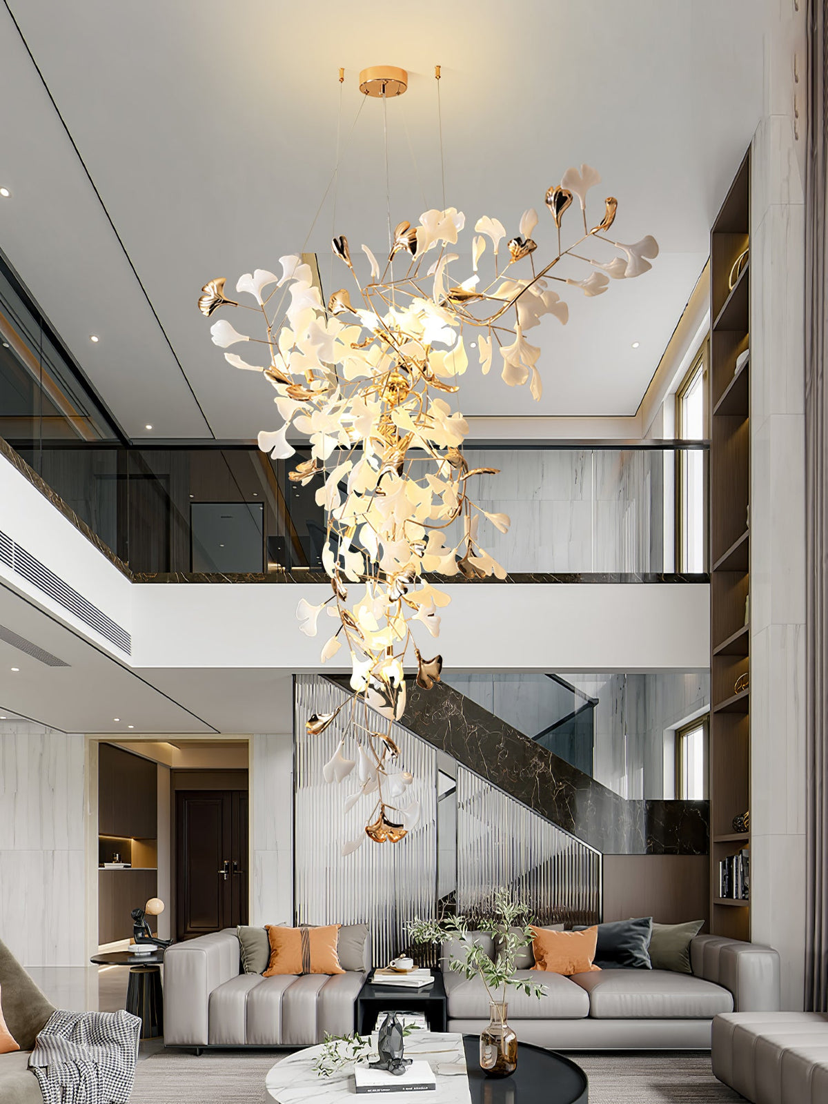 Golden Fan Leaf Artistic Chandelier - CasaraHouse