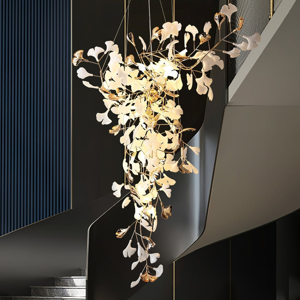 Golden Fan Leaf Artistic Chandelier - CasaraHouse
