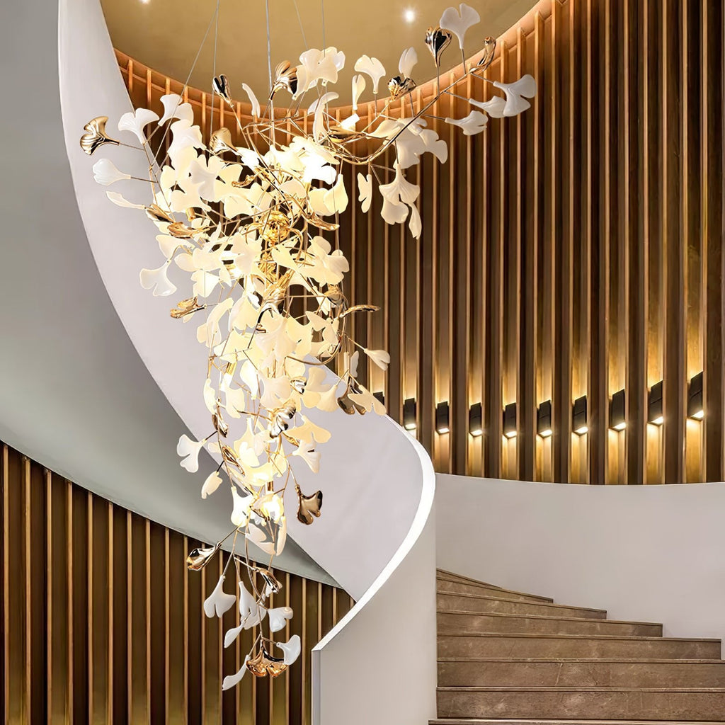 Golden Fan Leaf Artistic Chandelier - CasaraHouse