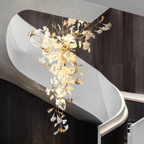 Golden Fan Leaf Artistic Chandelier - CasaraHouse