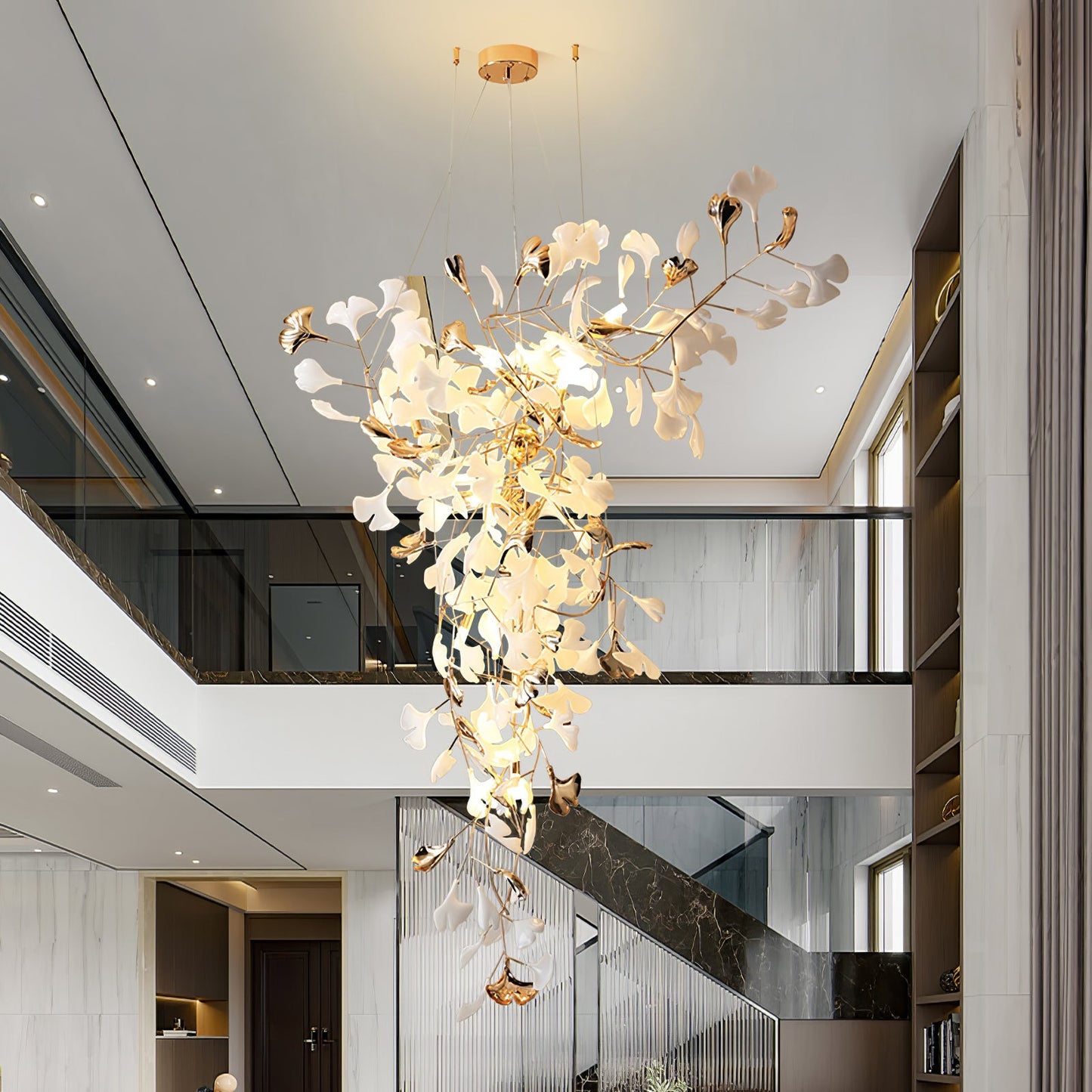 Golden Fan Leaf Artistic Chandelier - CasaraHouse
