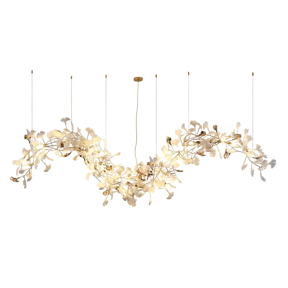 Golden Fan Leaf Artistic Chandelier - CasaraHouse