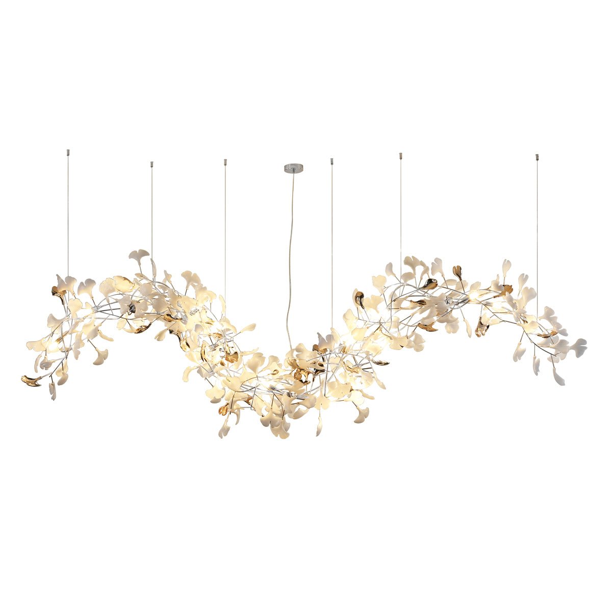 Golden Fan Leaf Artistic Chandelier - CasaraHouse