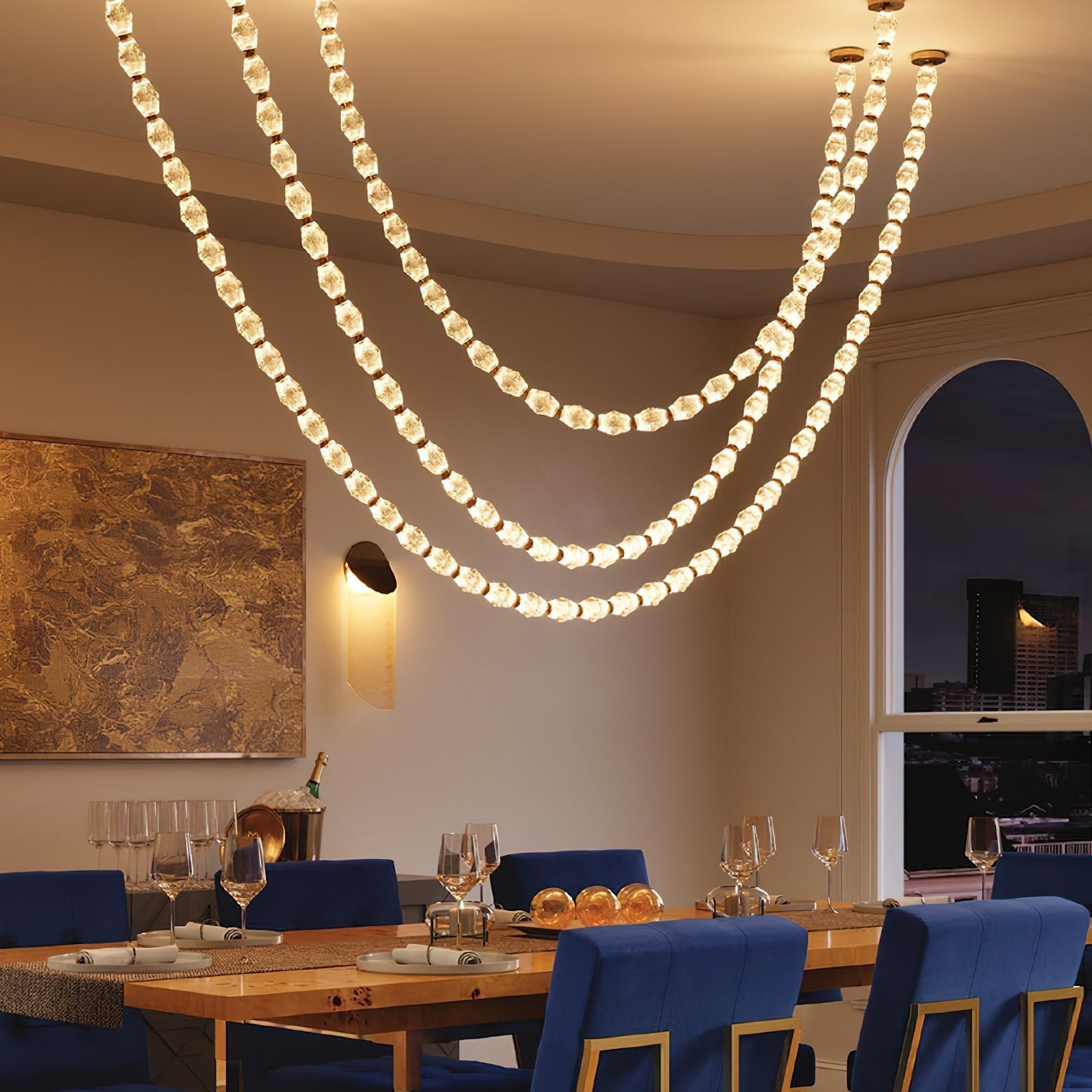 Glass Chain Chandelier Secondary image