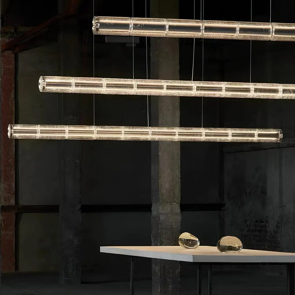 Glass Cylinder Linear Chandelier