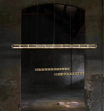Glass Cylinder Linear Chandelier