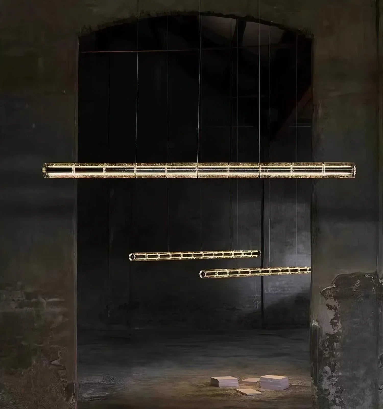 Glass Cylinder Linear Chandelier