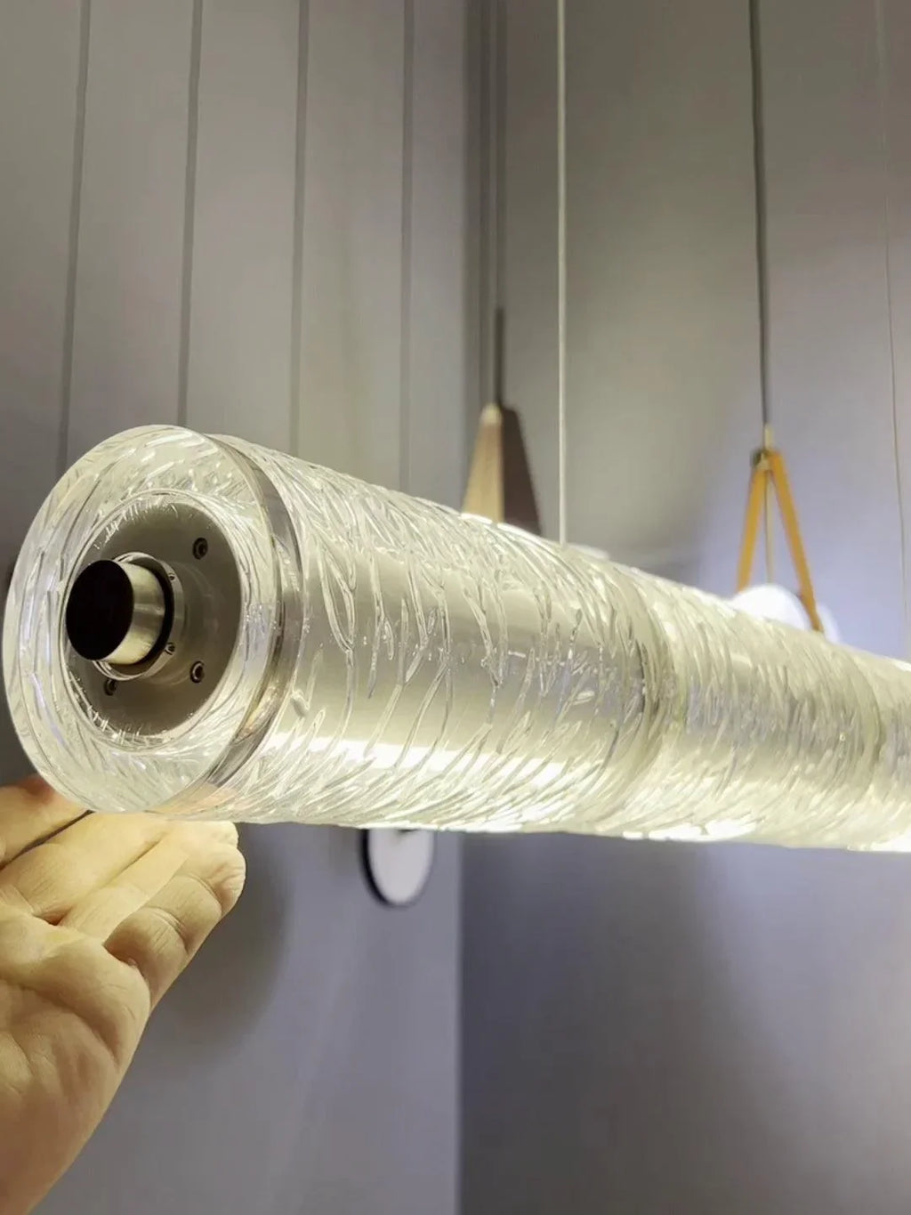 Glass Cylinder Linear Chandelier