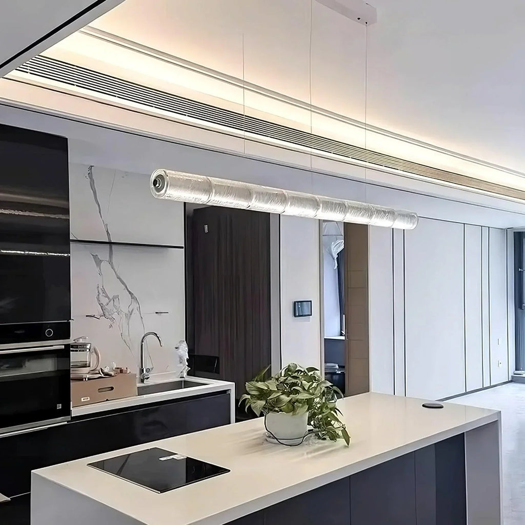 Glass Cylinder Linear Chandelier