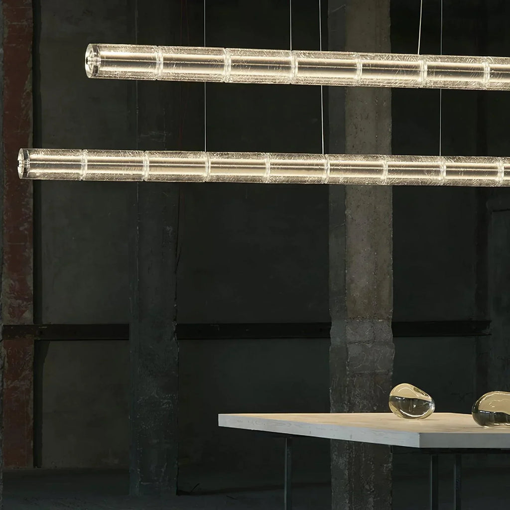 Glass Cylinder Linear Chandelier