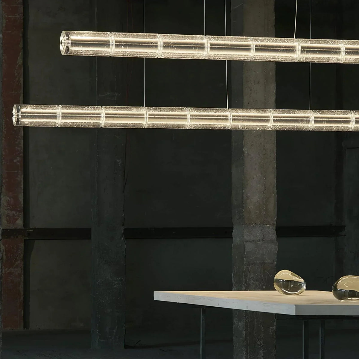 Glass Cylinder Linear Chandelier