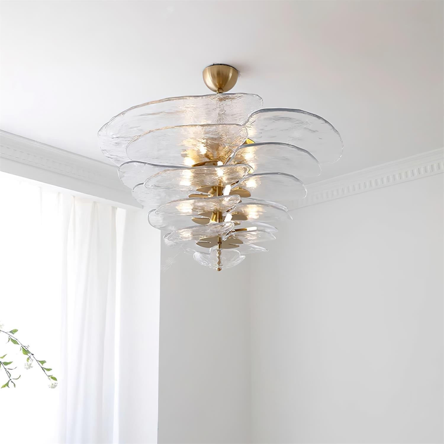 Petals Gold Murano Glass Chandelier