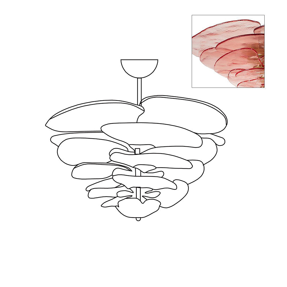 Petals Gold Murano Glass Chandelier